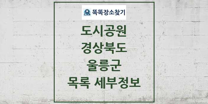 2024 울릉군 도시공원 목록 및 정보 - 경상북도 리스트