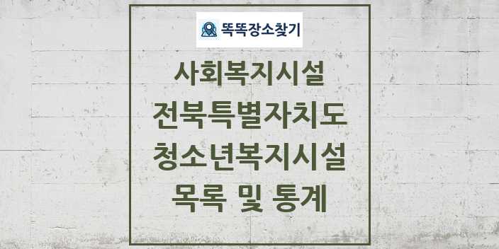 2024 전북특별자치도 청소년복지시설 목록 및 정보 - 시도별 - 사회복지시설 리스트