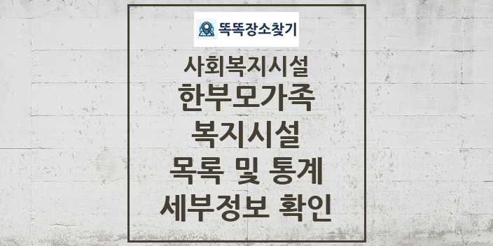 2024 전국 한부모가족복지시설 및 정보 - 시설종류별 - 사회복지시설 리스트