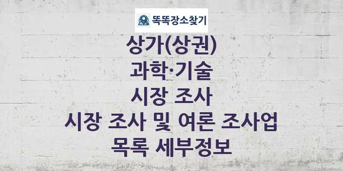 2024 인천광역시 계양구 시장 조사 및 여론 조사업 상가(상권) 목록 및 정보 - 과학·기술 시장 조사 리스트