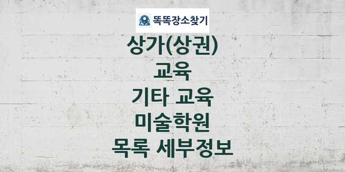 2024 경기도 고양시 일산서구 미술학원 상가(상권) 목록 및 정보 - 교육 기타 교육 리스트