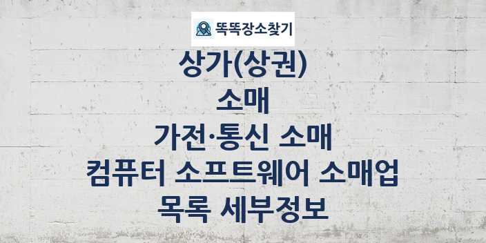 2024 전라남도 순천시 컴퓨터 소프트웨어 소매업 상가(상권) 목록 및 정보 - 소매 가전·통신 소매 리스트