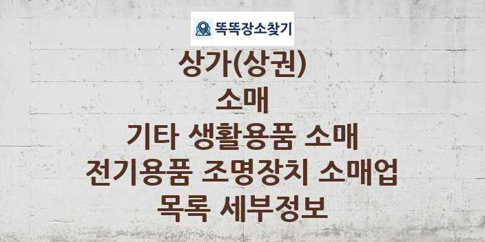 2024 충청북도 청주시 청원구 전기용품 조명장치 소매업 상가(상권) 목록 및 정보 - 소매 기타 생활용품 소매 리스트