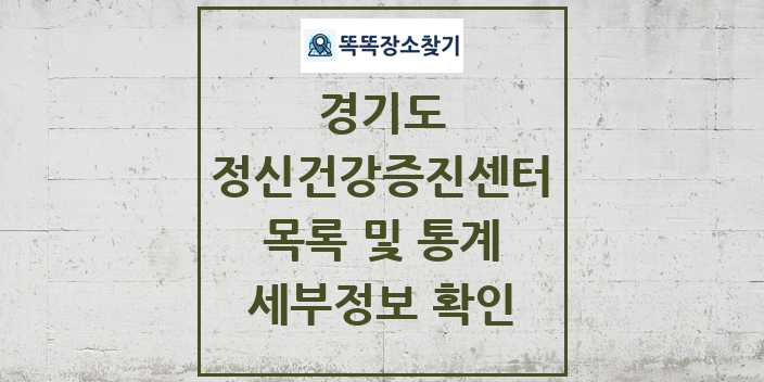 2024 경기도 정신건강증진센터 목록 세부정보