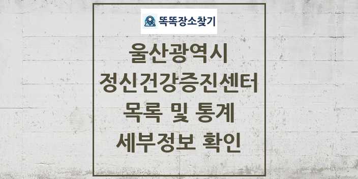 2024 울산광역시 정신건강증진센터 목록 세부정보