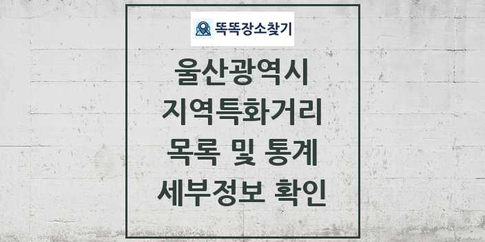 2024 울산광역시 지역특화거리 목록 세부정보