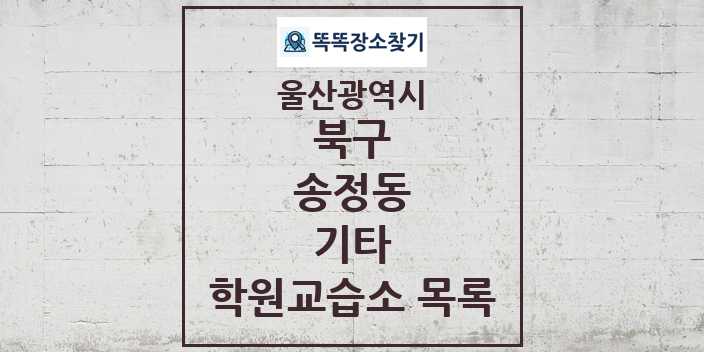 2024 송정동 기타 학원 교습소 목록 및 정보 - 울산광역시 북구 리스트